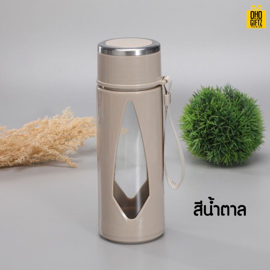 กระบอกแก้วมีหูหิ้ว สกรีนชื่อ เลเซอร์โลโก้ฟรี  ทำเป็นของพรีเมี่ยมได้