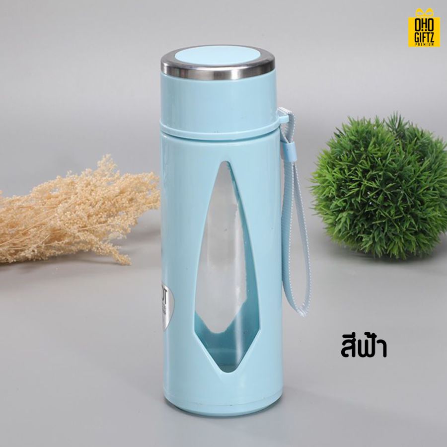 กระบอกแก้วมีหูหิ้ว สกรีนชื่อ เลเซอร์โลโก้ฟรี  ทำเป็นของพรีเมี่ยมได้