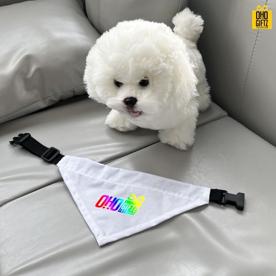 ผ้าพันคอสัตว์เลี้ยง พิมพ์ลายได้ไม่จำกัดสี สกรีนชื่อ,โลโก้ 