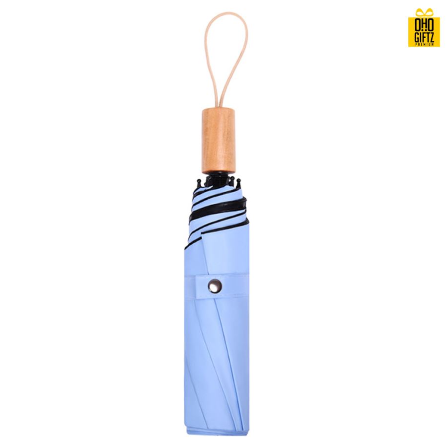 ร่มพับด้ามไม้ สกรีนโลโก้ ทำเป็นสินค้าพรีเมี่ยม ของชำร่วย