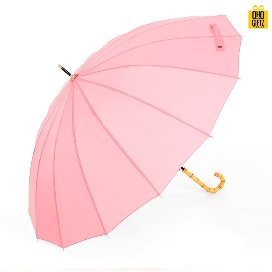 ร่มด้ามไม้ไผ่ สกรีนโลโก้ ทำเป็นสินค้าพรีเมี่ยม ของชำร่วย