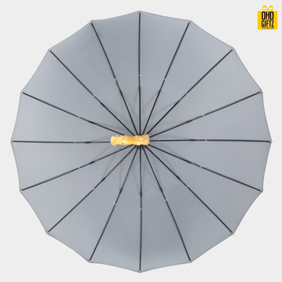 ร่มด้ามไม้ไผ่ สกรีนโลโก้ ทำเป็นสินค้าพรีเมี่ยม ของชำร่วย