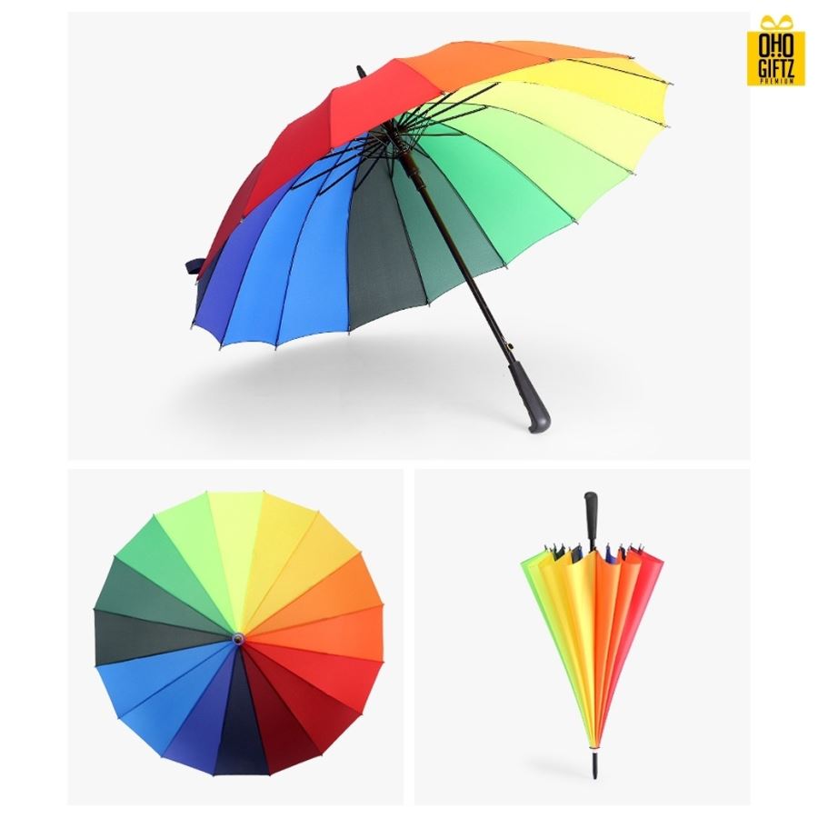 ร่มไม้อัตโนมัติสไตล์เรโทร สกรีนโลโก้ ทำเป็นสินค้าพรีเมี่ยม ของชำร่วย