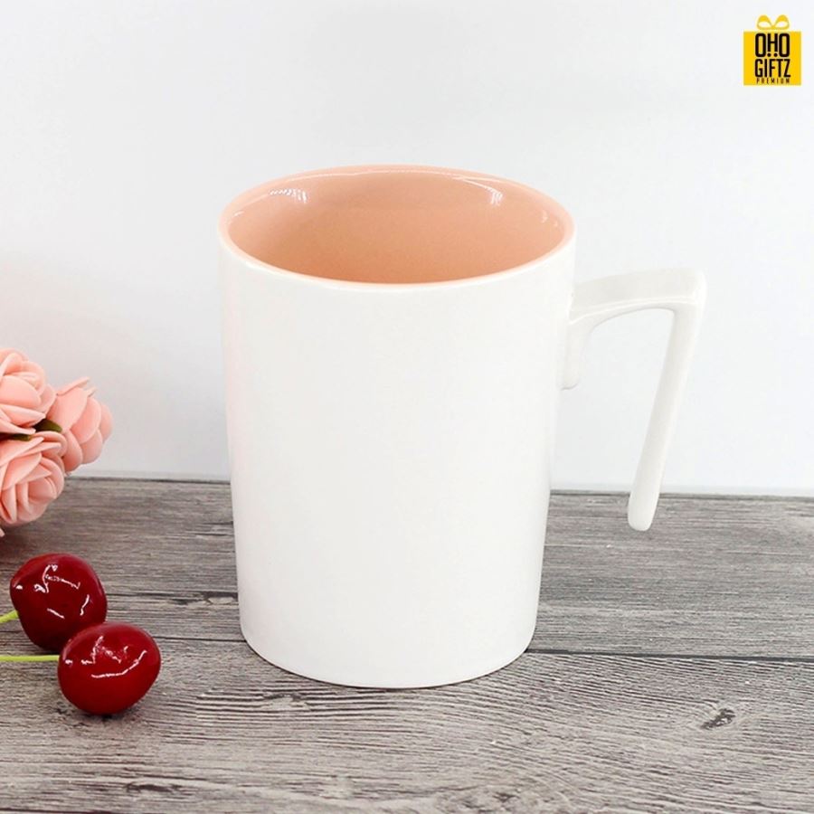 แก้วเซรามิกเคลือบสีภายใน สกรีนชื่อ สกรีนโลโก้ ทำเป็นของพรีเมี่ยมได้