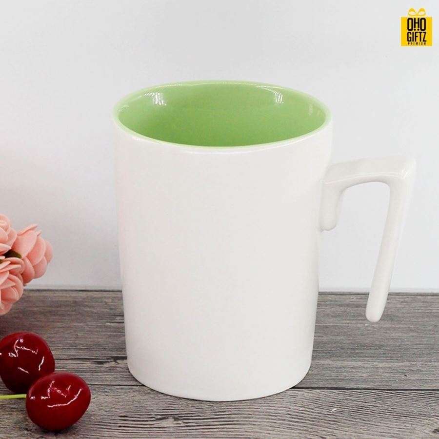 แก้วเซรามิกเคลือบสีภายใน สกรีนชื่อ สกรีนโลโก้ ทำเป็นของพรีเมี่ยมได้