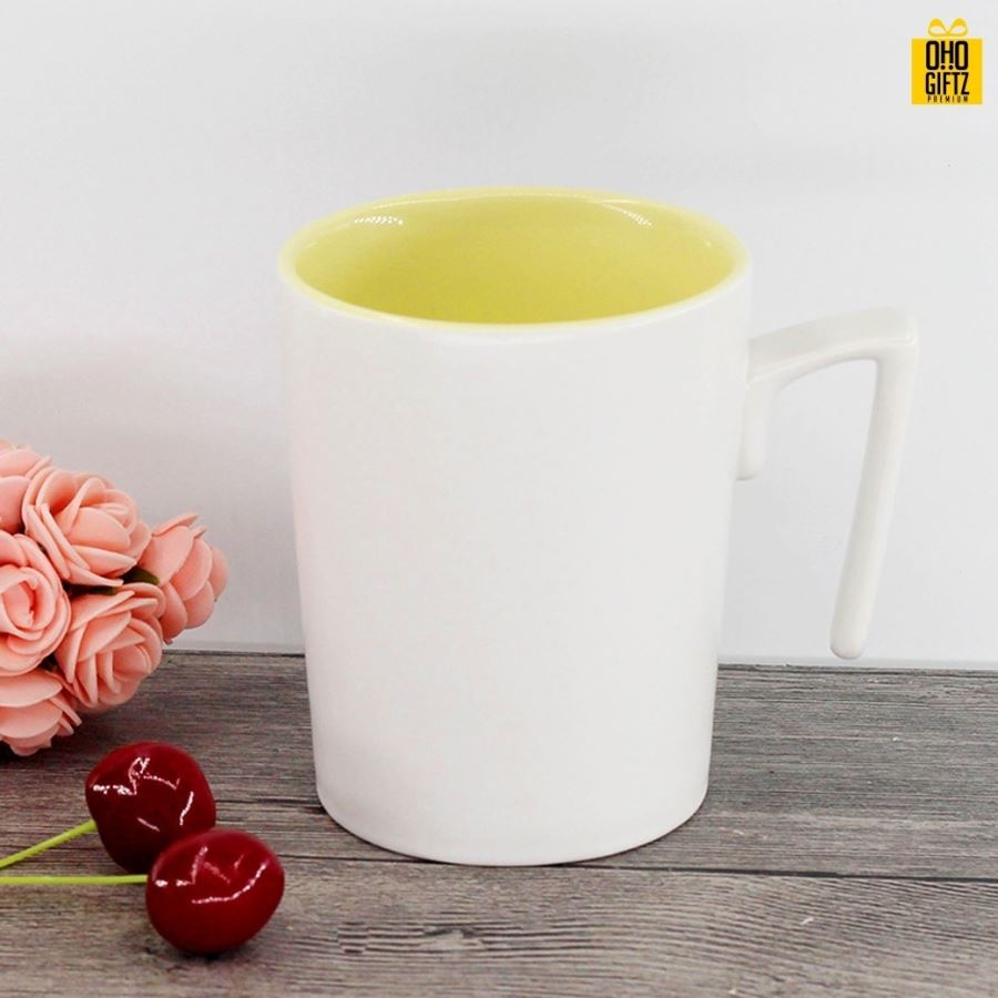 แก้วเซรามิกเคลือบสีภายใน สกรีนชื่อ สกรีนโลโก้ ทำเป็นของพรีเมี่ยมได้