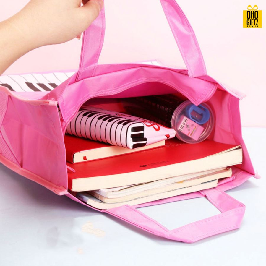 กระเป๋าใส่เอกสารลายโน้ตเปียโน สกรีนโลโก้ ทำเป็นของพรีเมี่ยม ของชำร่วยได้