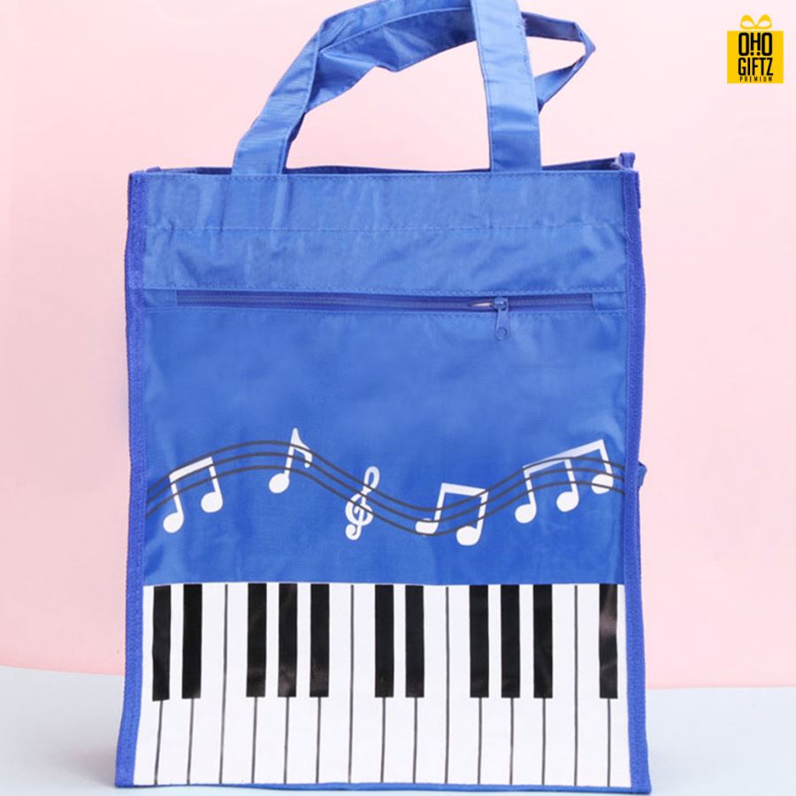 กระเป๋าใส่เอกสารลายโน้ตเปียโน สกรีนโลโก้ ทำเป็นของพรีเมี่ยม ของชำร่วยได้