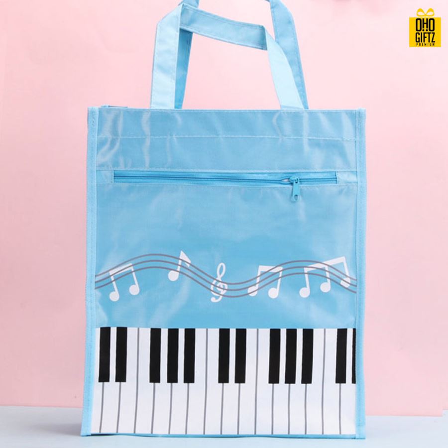 กระเป๋าใส่เอกสารลายโน้ตเปียโน สกรีนโลโก้ ทำเป็นของพรีเมี่ยม ของชำร่วยได้