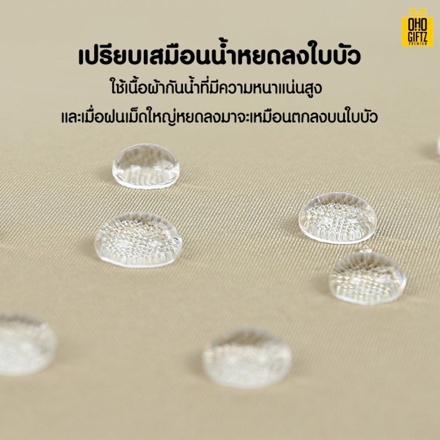 ร่มพับอัตโนมัติด้ามไม้ สไตล์วินเทจ สกรีนโลโก้ ทำเป็นสินค้าพรีเมี่ยม ของชำร่วย