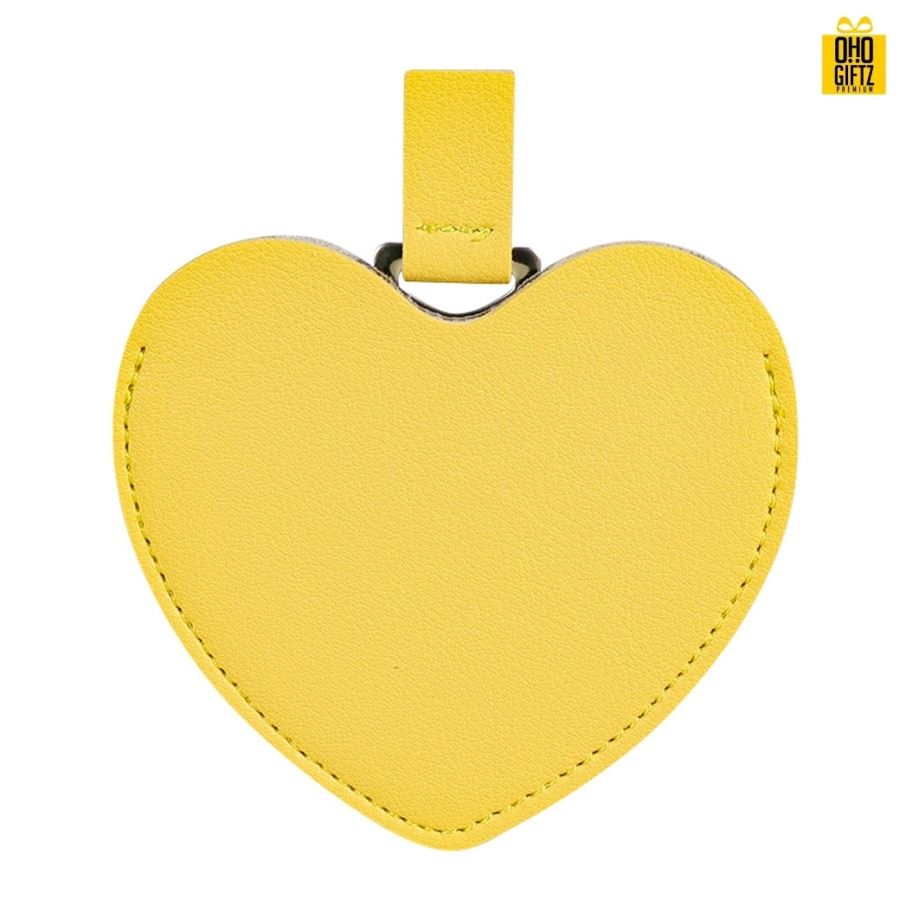 กระจกสแตนเลสรูปหัวใจซองหนัง สกรีนชื่อ สกรีนโลโก้  ทำเป็นของพรีเมี่ยมได้