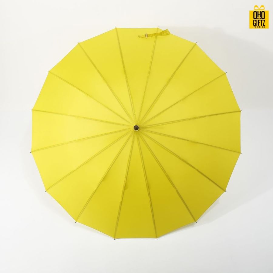 ร่มด้ามไม้ไผ่สไตล์วินเทจ สกรีนโลโก้ ทำเป็นสินค้าพรีเมี่ยม ของชำร่วย