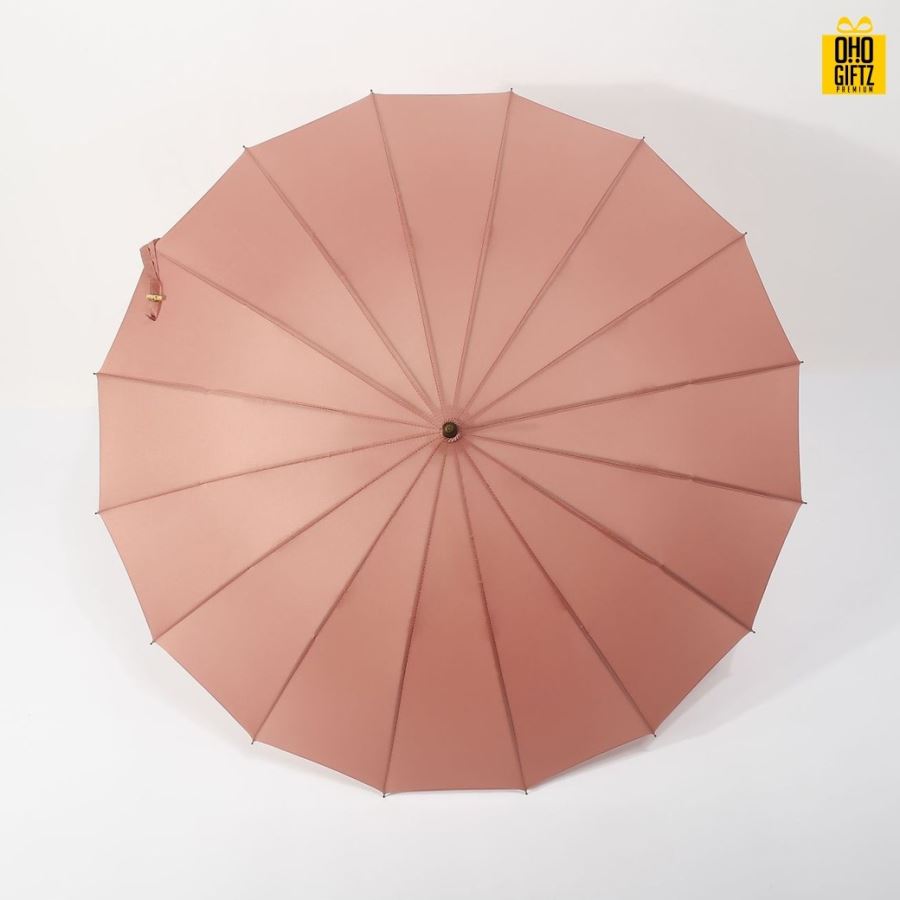 ร่มด้ามไม้ไผ่สไตล์วินเทจ สกรีนโลโก้ ทำเป็นสินค้าพรีเมี่ยม ของชำร่วย