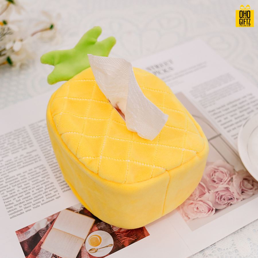 กล่องใส่กระดาษทิชชูผลไม้ สกรีนโลโก้ ทำเป็นของพรีเมี่ยม ของชำร่วยได้