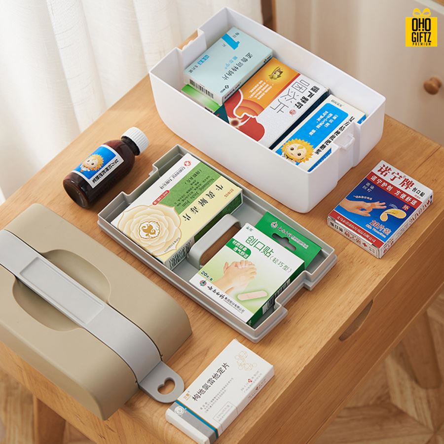 กล่องใส่ยาสามัญประจำบ้าน สกรีนชื่อ สกรีนโลโก้ ทำเป็นของพรีเมี่ยมได้ 