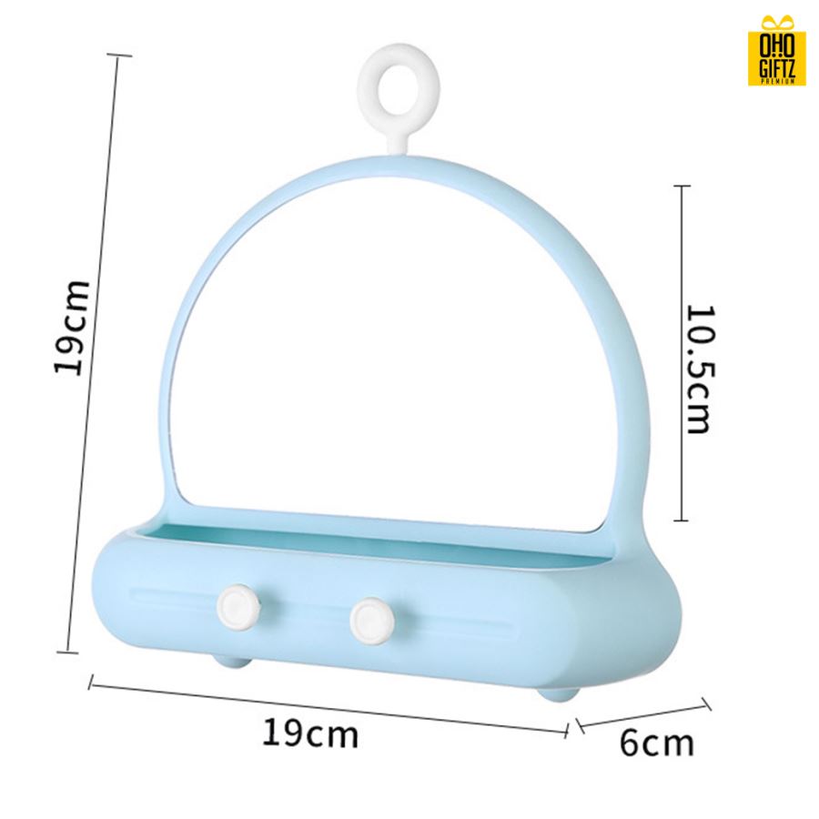 กระจกแต่งหน้ามีที่แขวน สกรีนโลโก้ สกรีนชื่อร้าน ทำเป็นของพรีเมี่ยมได้