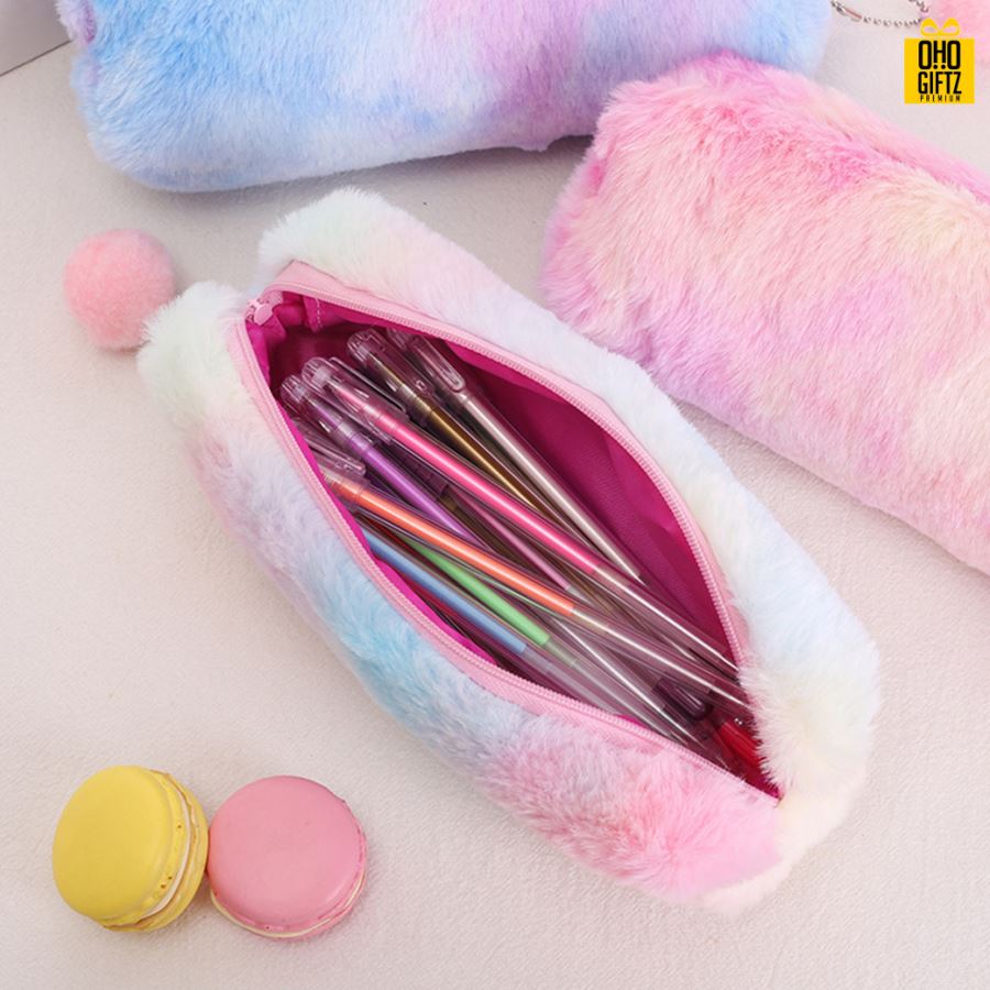 กระเป๋าดินสอขนฟู สกรีนโลโก้ ทำเป็นของพรีเมี่ยม ของชำร่วย