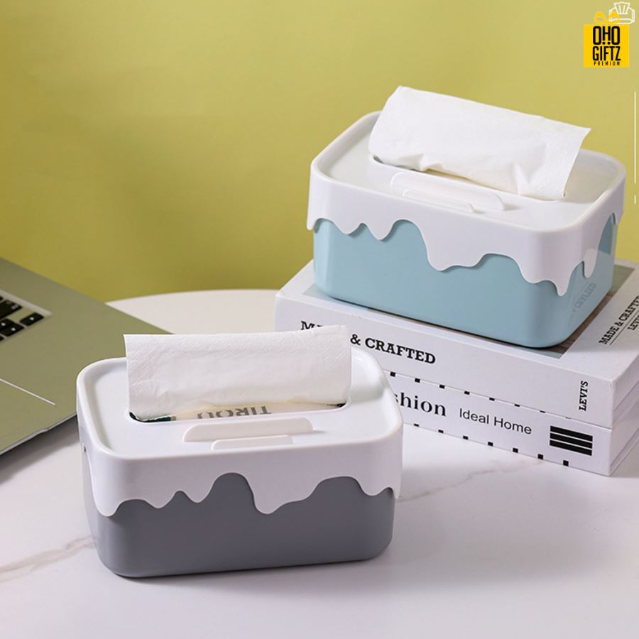 กล่องเก็บกระดาษทิชชู่ สกรีนโลโก้ ทำเป็นของพรีเมี่ยม ของชำร่วยได้