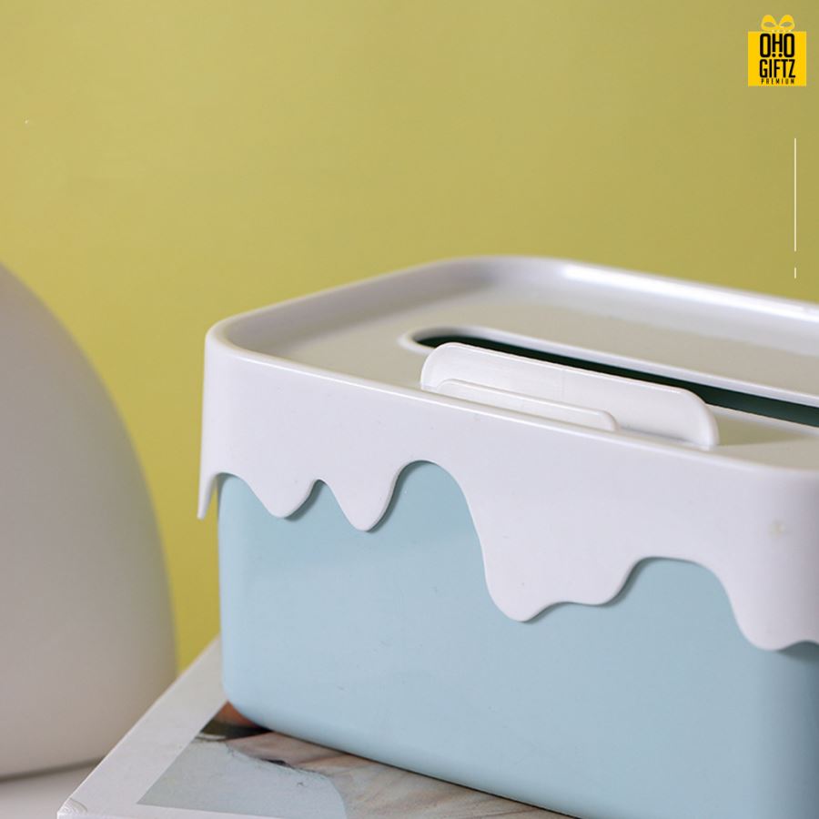 กล่องเก็บกระดาษทิชชู่ สกรีนโลโก้ ทำเป็นของพรีเมี่ยม ของชำร่วยได้