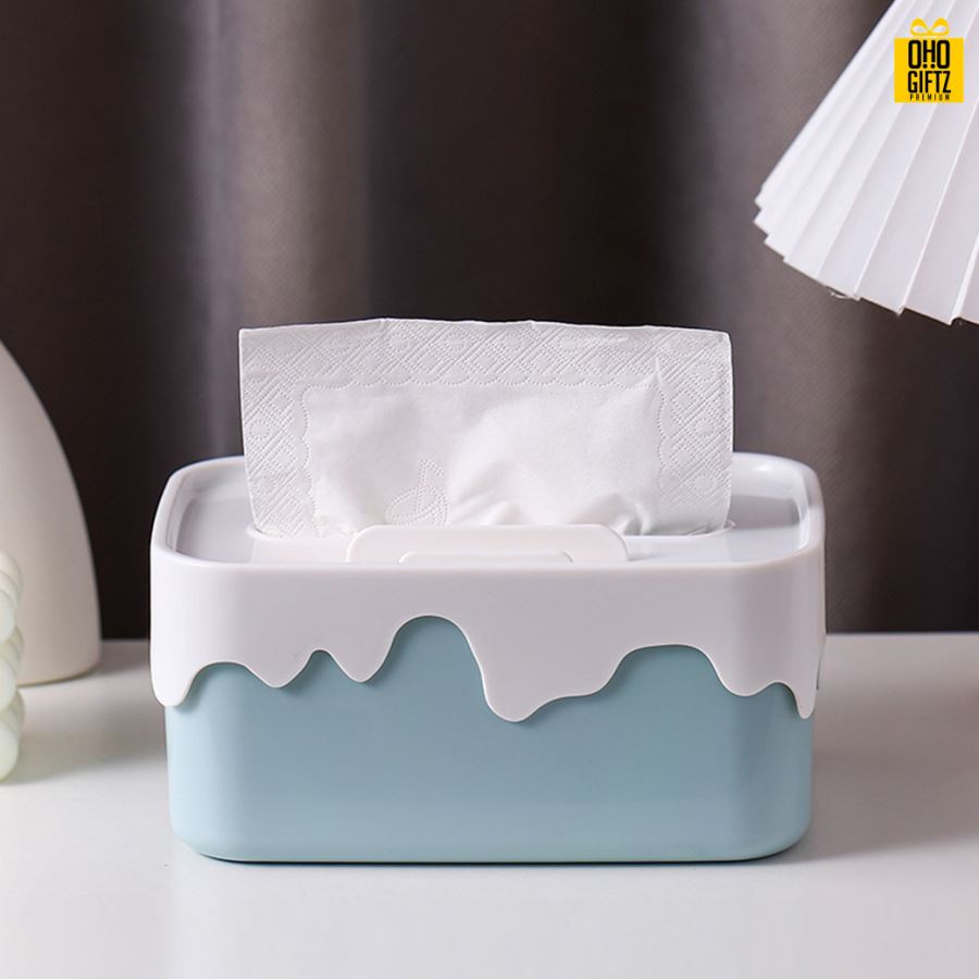 กล่องเก็บกระดาษทิชชู่ สกรีนโลโก้ ทำเป็นของพรีเมี่ยม ของชำร่วยได้