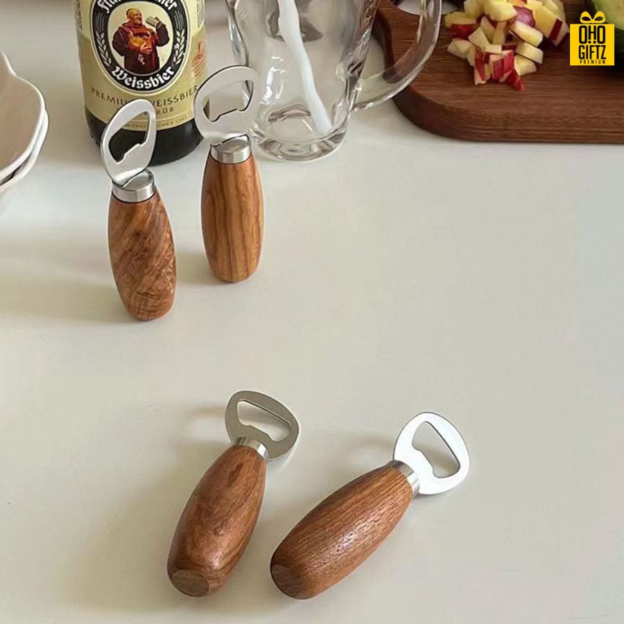 ที่เปิดขวดด้ามไม้ สกรีนโลโก้  ทำเป็นของพรีเมี่ยม