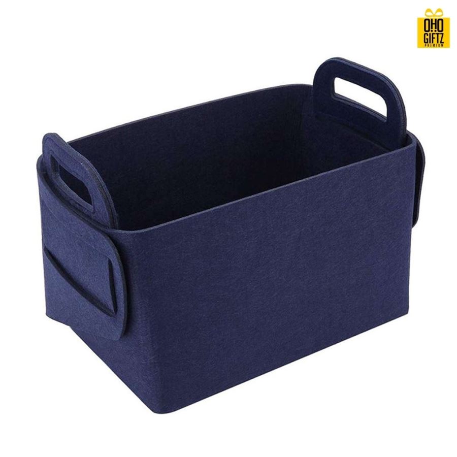 ตะกร้าเก็บของผ้าสักหลาด สกรีนโลโก้ ทำเป็นของพรีเมี่ยม 