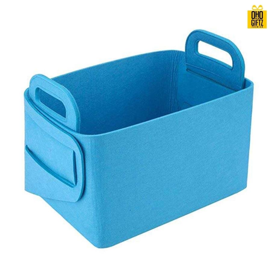 ตะกร้าเก็บของผ้าสักหลาด สกรีนโลโก้ ทำเป็นของพรีเมี่ยม 