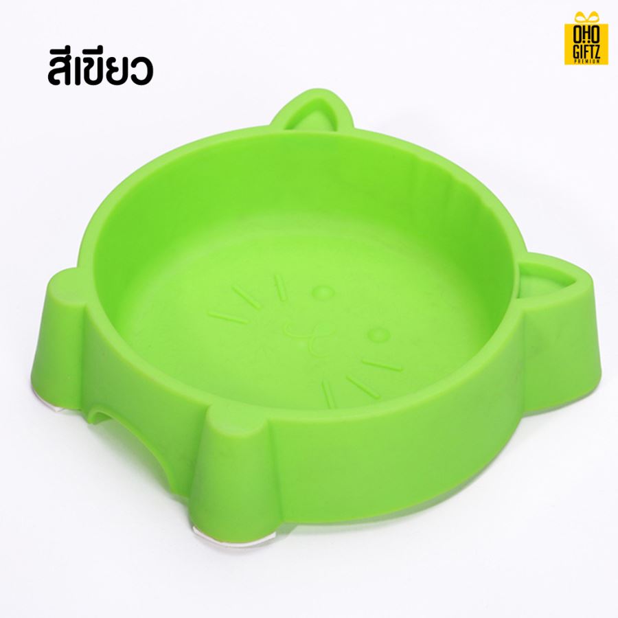 ชามอาหารสัตว์เลี้ยงหน้าแมว สกรีนโลโก้ ทำเป็นของพรีเมี่ยม