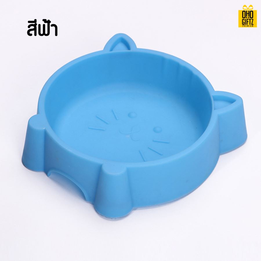 ชามอาหารสัตว์เลี้ยงหน้าแมว สกรีนโลโก้ ทำเป็นของพรีเมี่ยม