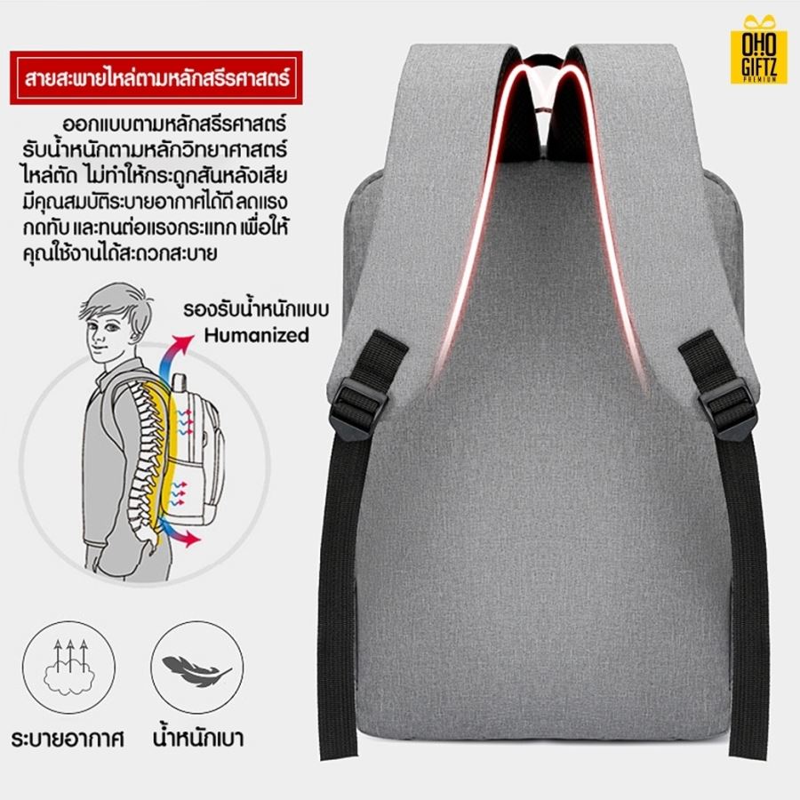 กระเป๋าเป้สะพายหลัง สกรีนโลโก้ ทำเป็นของพรีเมี่ยม