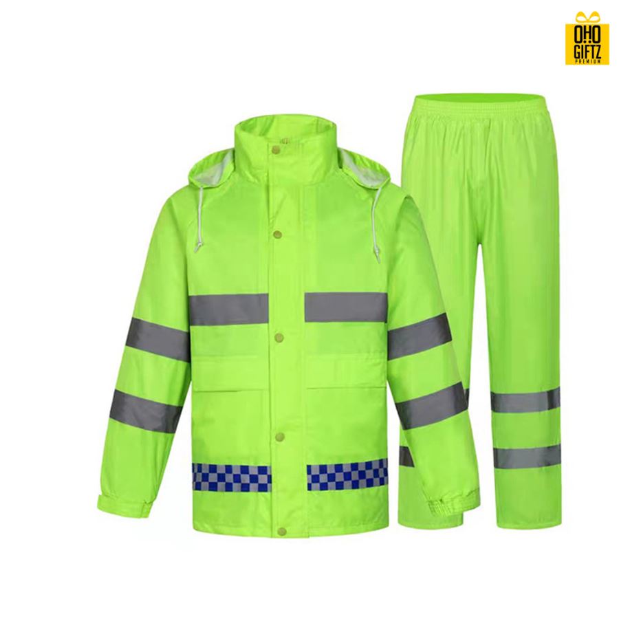 ชุดกันฝนสะท้อนแสง สกรีนโลโก้ ทำเป็นของพรีเมี่ยมได้