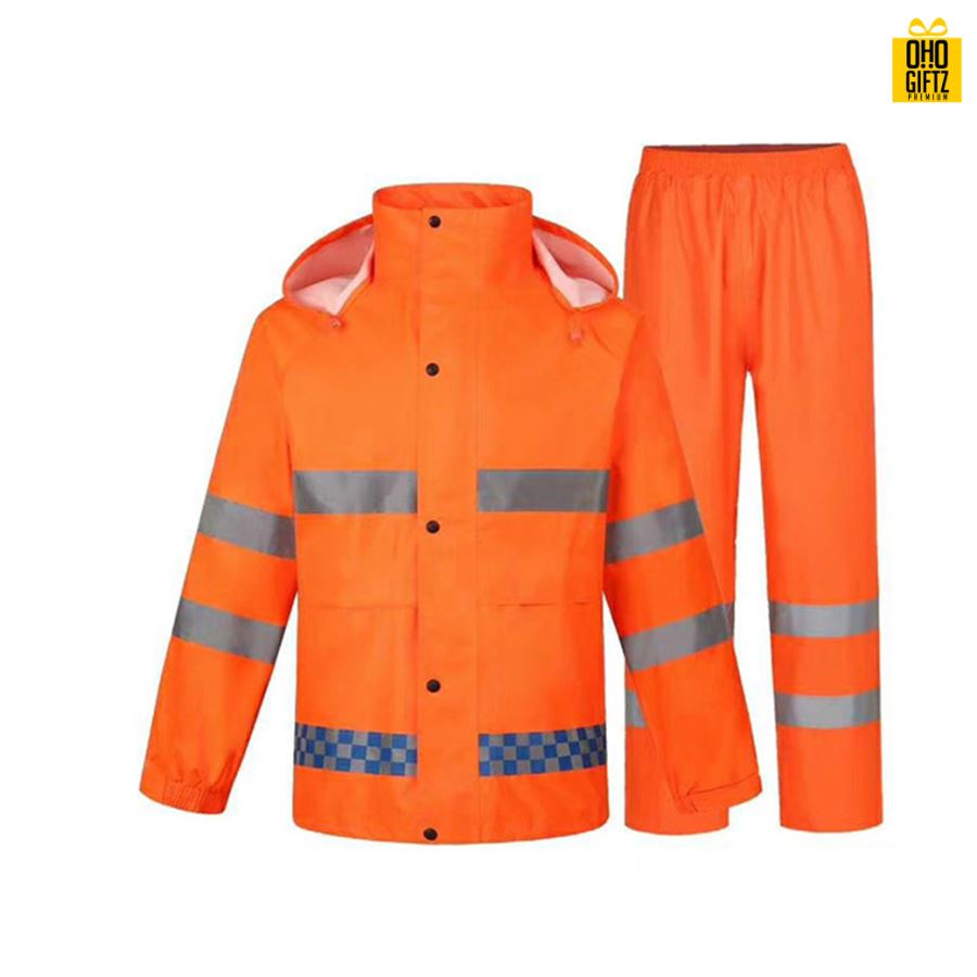 ชุดกันฝนสะท้อนแสง สกรีนโลโก้ ทำเป็นของพรีเมี่ยมได้