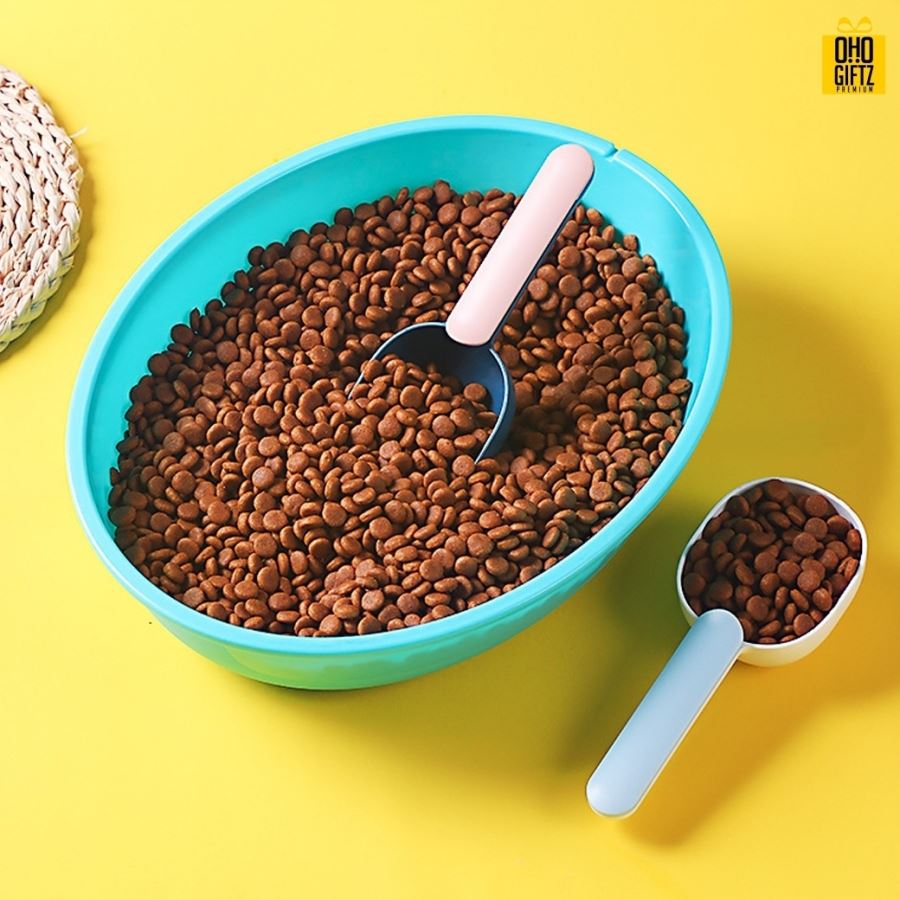 ช้อนตักอาหารสัตว์เลี้ยงพลาสติก สกรีนโลโก้ ทำเป็นของพรีเมี่ยม