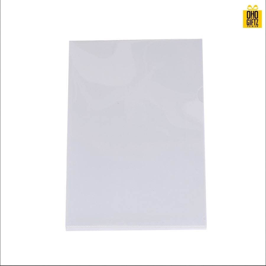 แฟ้มพลาสติกใสขุ่นใส่เอกสาร A4 สกรีนโลโก้ ทำเป็นของพรีเมี่ยม ของชำร่วยได้