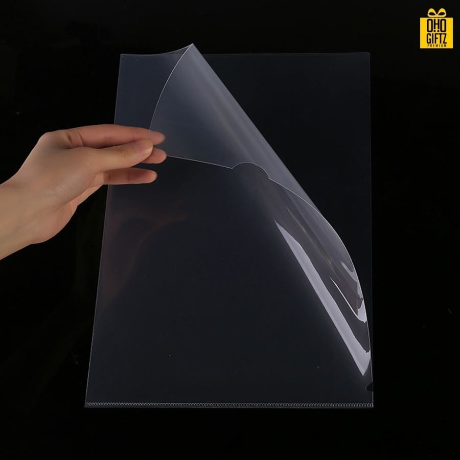 แฟ้มพลาสติกใสขุ่นใส่เอกสาร A4 สกรีนโลโก้ ทำเป็นของพรีเมี่ยม ของชำร่วยได้