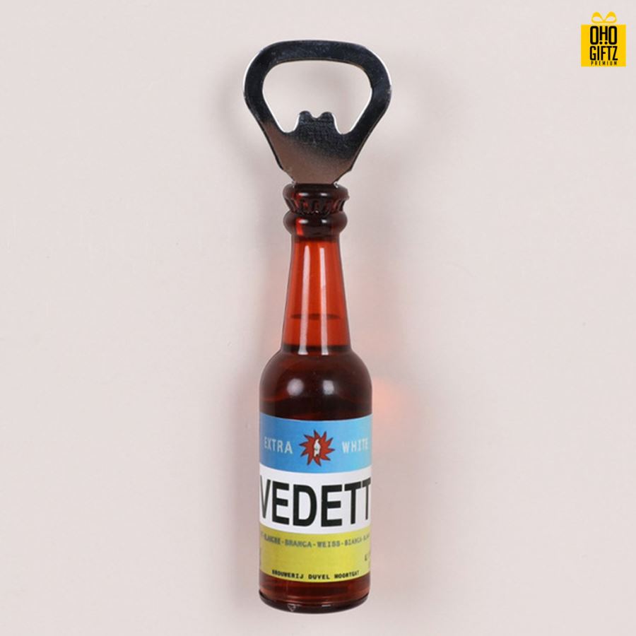 ที่เปิดขวดติดตู้เย็นทรงขวดเบียร์ ติดสติ๊กเกอร์ไม่จำกัดสี สกรีนโลโก้  ทำเป็นของพรีเมี่ยม