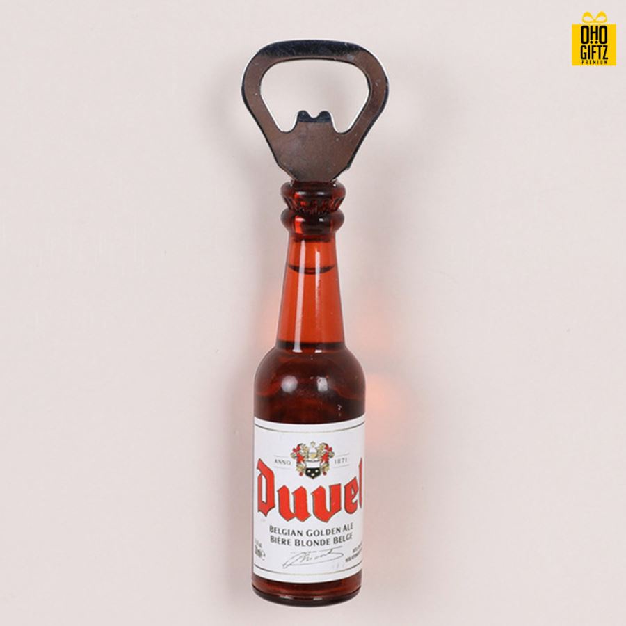 ที่เปิดขวดติดตู้เย็นทรงขวดเบียร์ ติดสติ๊กเกอร์ไม่จำกัดสี สกรีนโลโก้  ทำเป็นของพรีเมี่ยม