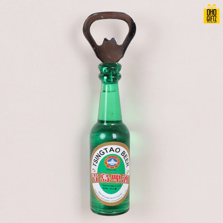ที่เปิดขวดติดตู้เย็นทรงขวดเบียร์ ติดสติ๊กเกอร์ไม่จำกัดสี สกรีนโลโก้  ทำเป็นของพรีเมี่ยม