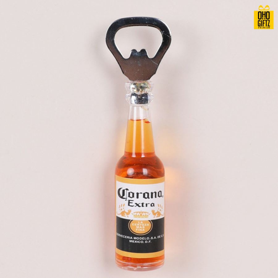 ที่เปิดขวดติดตู้เย็นทรงขวดเบียร์ ติดสติ๊กเกอร์ไม่จำกัดสี สกรีนโลโก้  ทำเป็นของพรีเมี่ยม