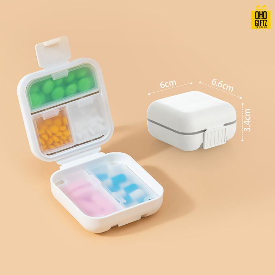 กล่องใส่ยาแบบพกพา สกรีนชื่อ สกรีนโลโก้ ทำเป็นของพรีเมี่ยมได้