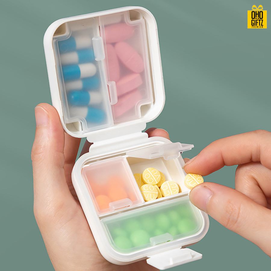 กล่องใส่ยาแบบพกพา สกรีนชื่อ สกรีนโลโก้ ทำเป็นของพรีเมี่ยมได้