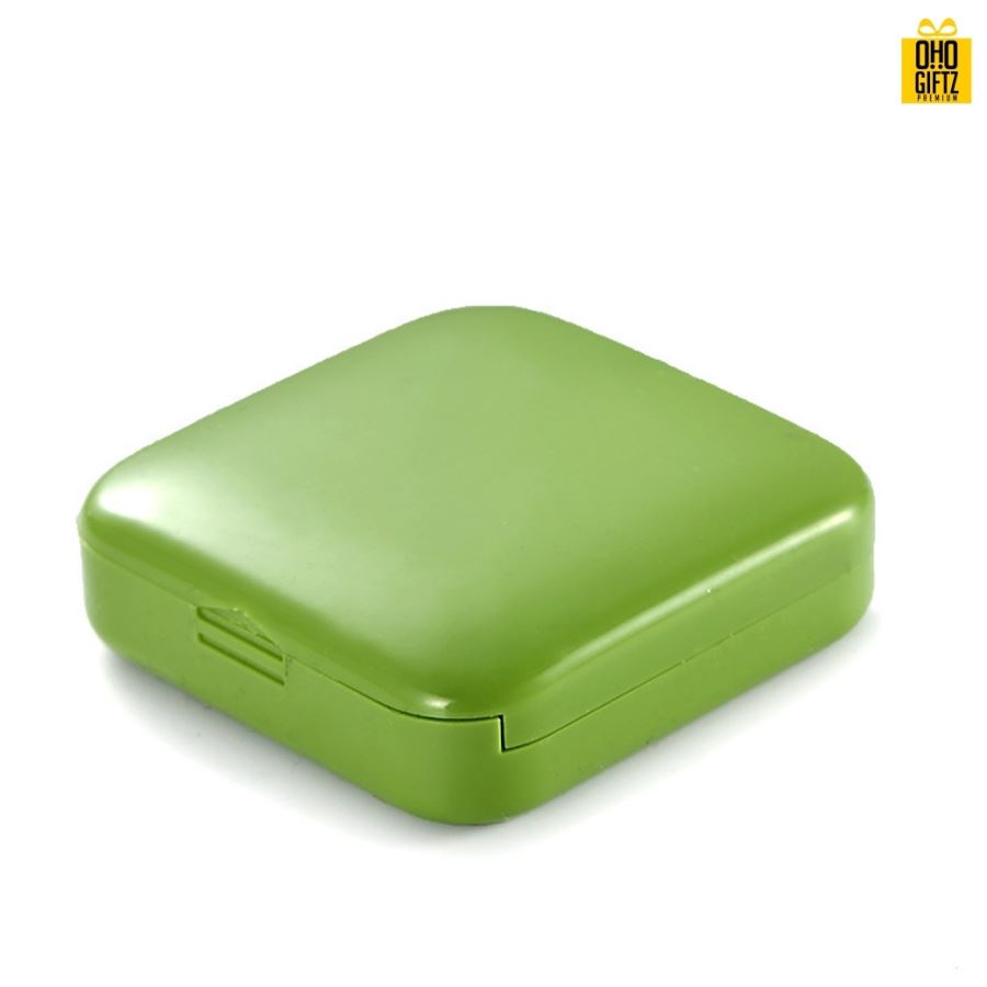 กล่องเก็บยาพลาสติก 2 ช่อง สกรีนชื่อ สกรีนโลโก้ ทำเป็นของพรีเมี่ยมได้