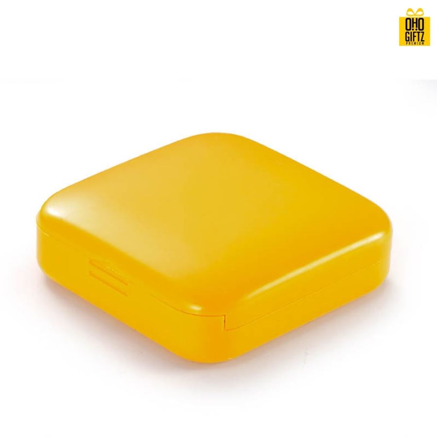 กล่องเก็บยาพลาสติก 2 ช่อง สกรีนชื่อ สกรีนโลโก้ ทำเป็นของพรีเมี่ยมได้