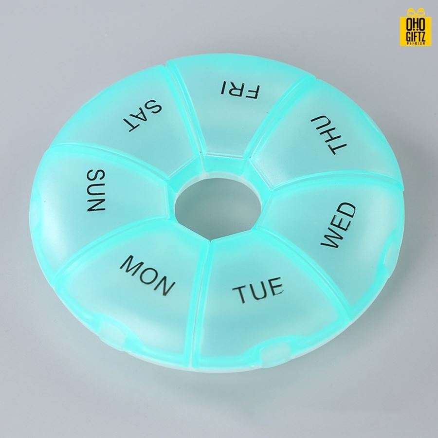 กล่องเก็บยาพลาสติก 7 วัน สกรีนชื่อ สกรีนโลโก้ ทำเป็นของพรีเมี่ยมได้