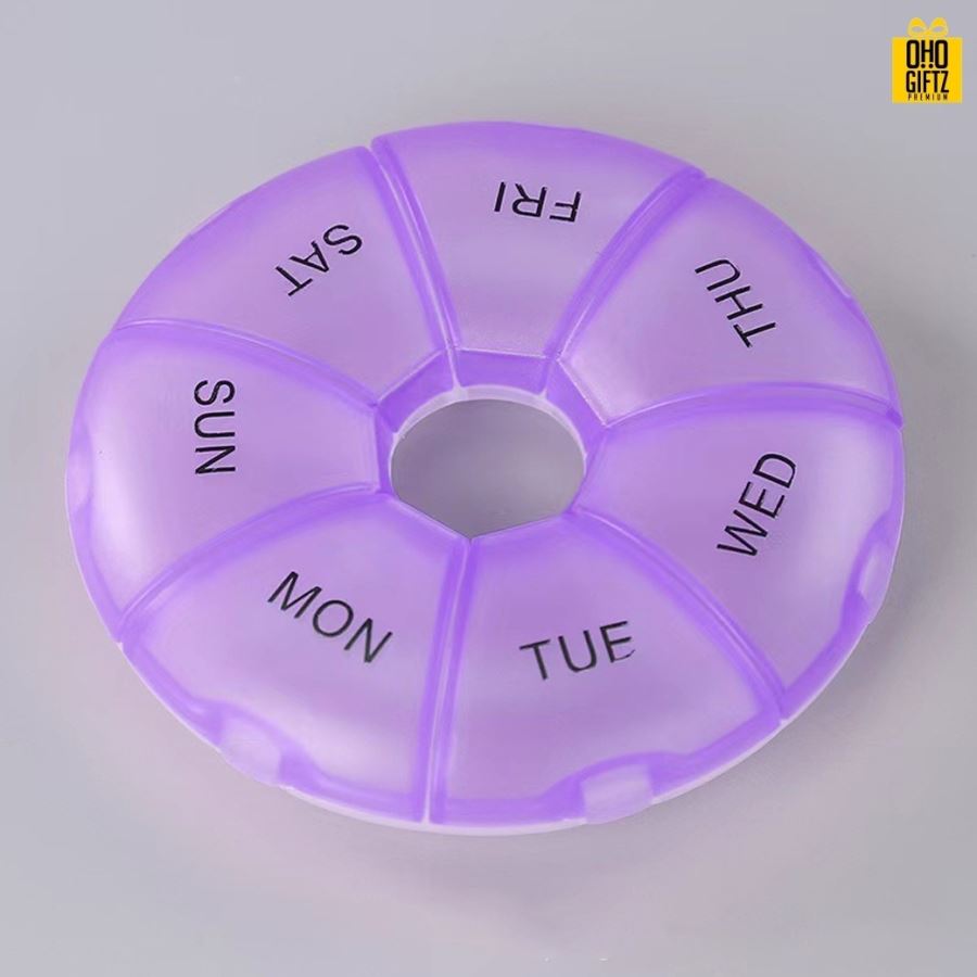 กล่องเก็บยาพลาสติก 7 วัน สกรีนชื่อ สกรีนโลโก้ ทำเป็นของพรีเมี่ยมได้