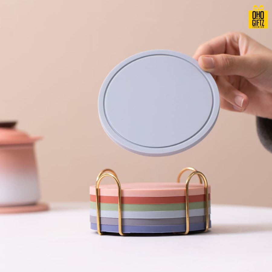 ที่รองแก้วยางซิลิโคน สกรีนชื่อ, โลโก้, พิมพ์ภาพได้