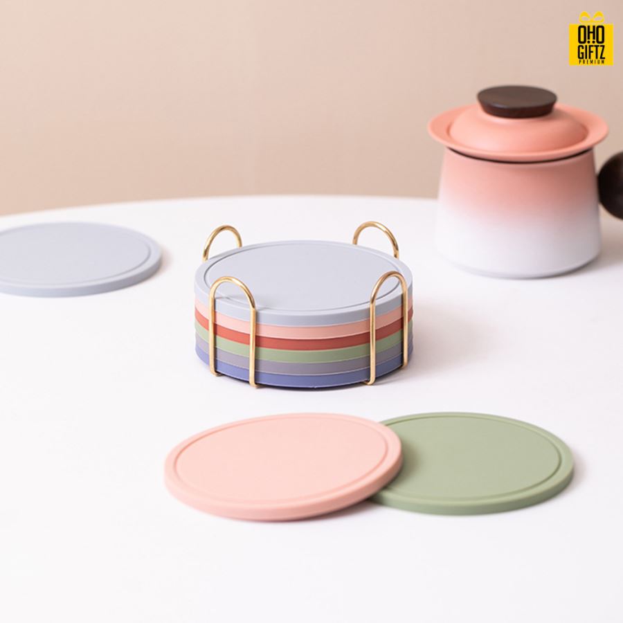 ที่รองแก้วยางซิลิโคน สกรีนชื่อ, โลโก้, พิมพ์ภาพได้