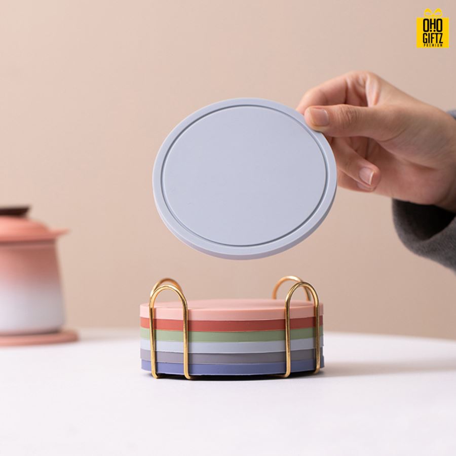 ที่รองแก้วยางซิลิโคน สกรีนชื่อ, โลโก้, พิมพ์ภาพได้