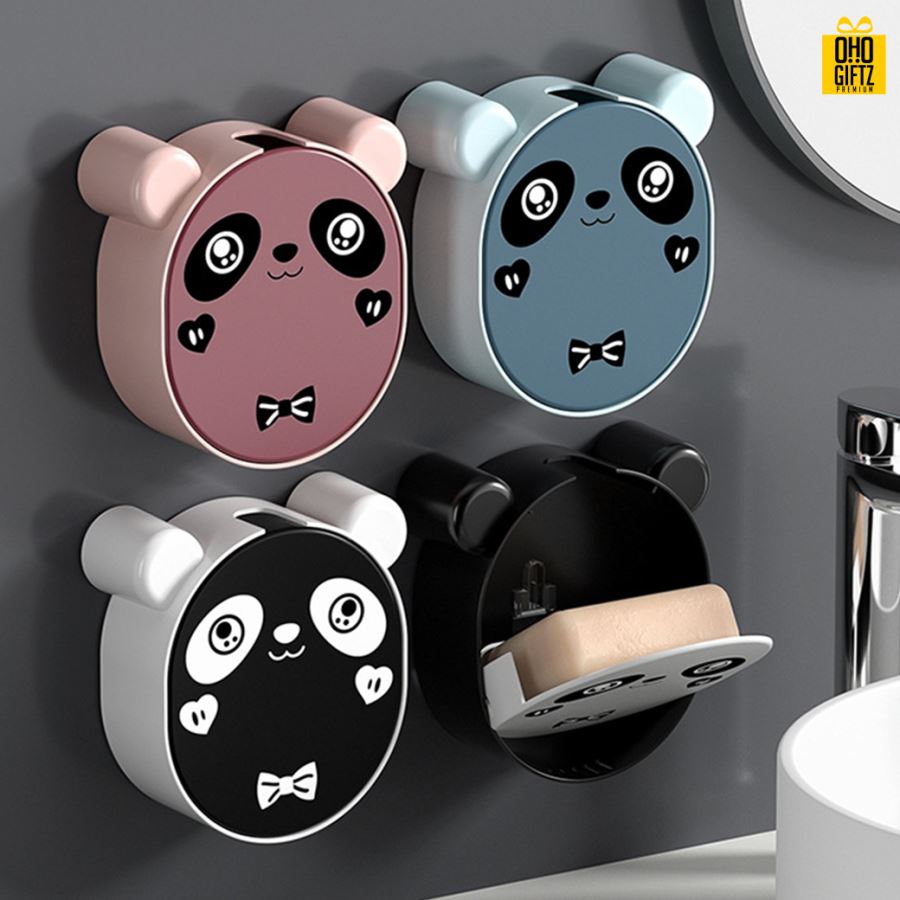 กล่องเก็บสบู่หมีแพนด้า สกรีนโลโก้ ทำเป็นของพรีเมี่ยมได้