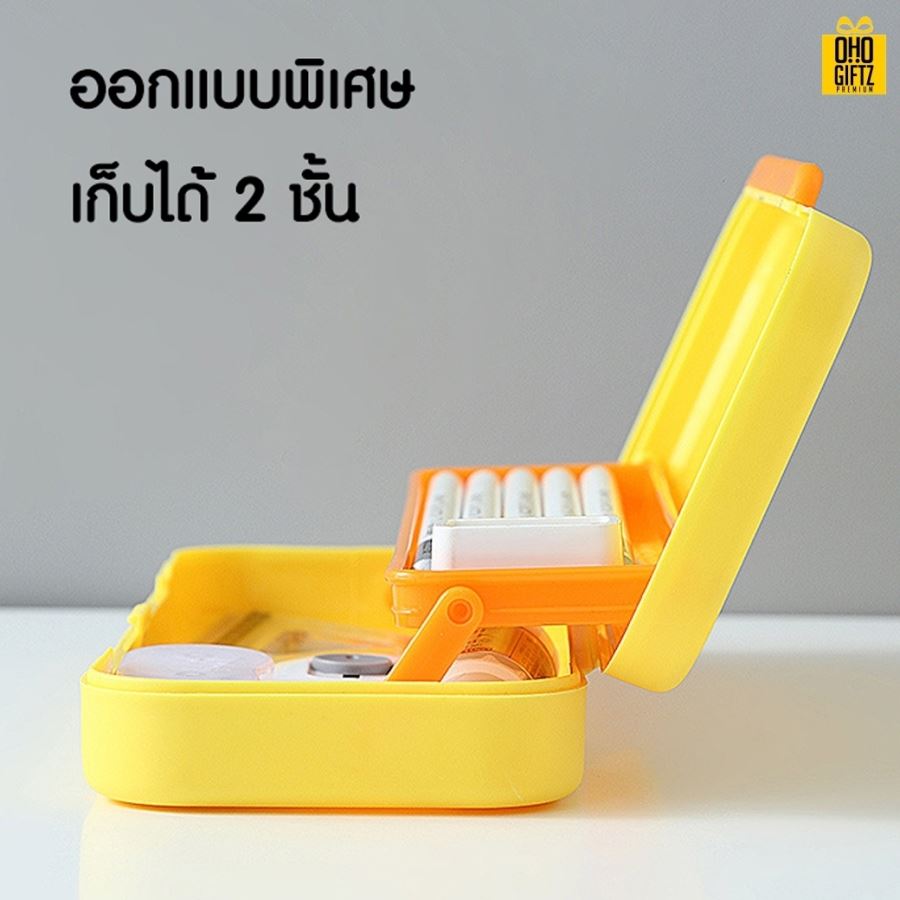 กล่องใส่เครื่องเขียนสองชั้น สกรีนโลโก้ ทำเป็นของพรีเมี่ยม ของชำร่วย